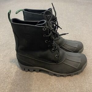 Kamik Yukon 6 Snow Boots Mens Size 8 Black Leather Thinsulate Winter Outdoor